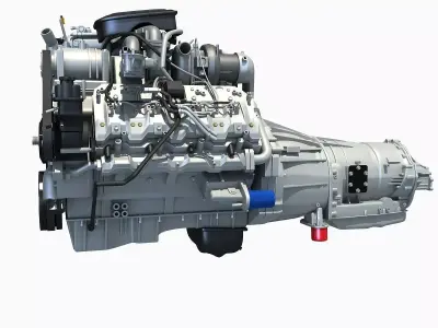 V8 Engine with Automatic Transmission 3D model