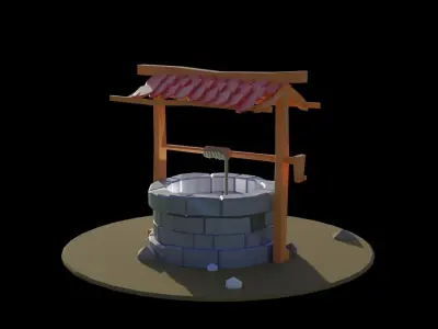 Low Poly Well 3d modeling Free 3D print model