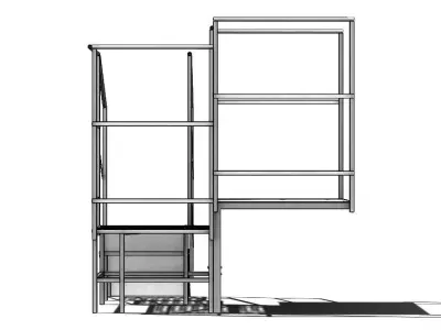 Stairs 3 Steps With Plataform - Escada 3 Degraus Com Plataforma 3D model