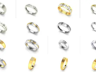 JEWELCAD 57 MENS RING FILES 3D Model Pack