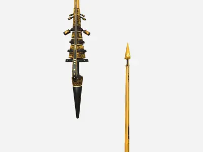 SciFi War Lance A08 Yellow - Sci Fi Weapon Design Low-poly 3D model