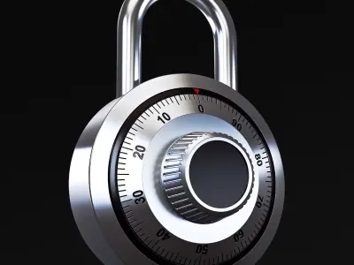 Dial Combination Padlock v 1 3D model