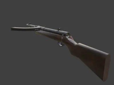 gun type100 Low-poly 3D model