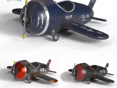 AIR PLANE TOYS OLD AND CLEAN PBR 4K 3D model