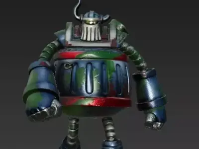 big robot by kew Low-poly 3D model