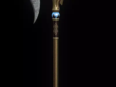 stylized Axe low poly game ready model Low-poly 3D model