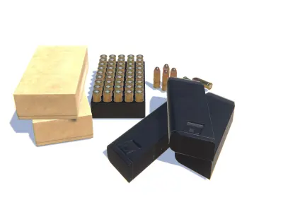 9mm Ammo Pack Low-poly 3D model purchase