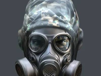 Helmet 3d model military combat Military Low-poly  Low-poly 3D model 9