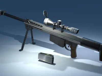 Sniper Rifle 3D model 4