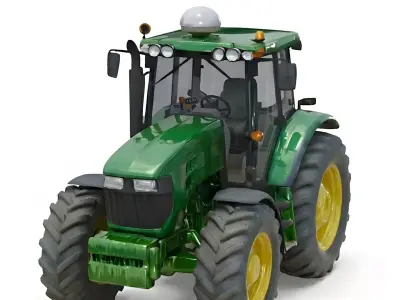 Modern Green Agricultural Tractor 3D Model Low-poly 3D model