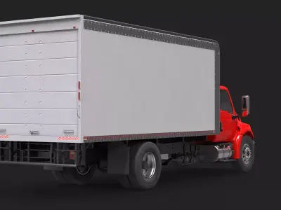 International MV Box Truck Low-poly 3D model