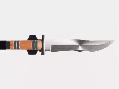Combat Tactical Bowie Knife Low-poly 3D model