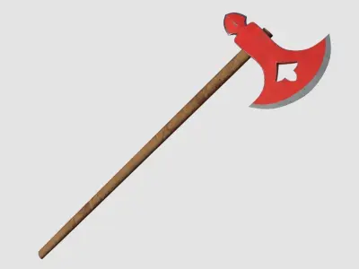 Battle Axe Low-poly 3D model 8