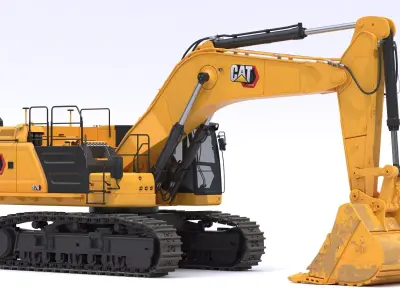 CAT Large EXcavators 374 Tier 4 Stage V Dirty 3D model