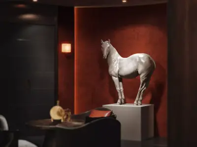 Vintage Dark Style Bar Interior Scene 3D model