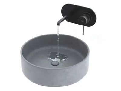 Washbasin and faucet 3D model