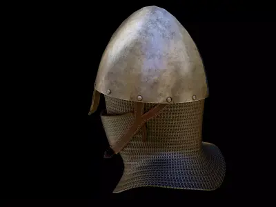 11th Century Norman Nasal Helmet- Medieval Low-poly 3D model