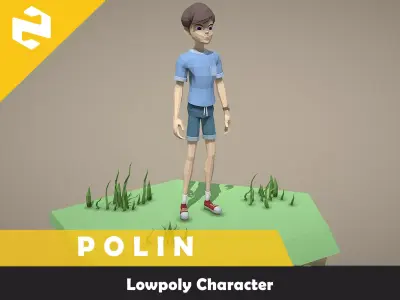 Lowpoly Character - Polin Free low-poly 3D model