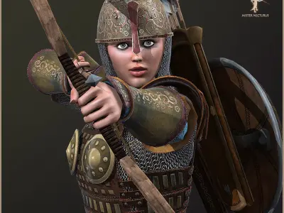 Eva Archer Light Version Low-poly 3D model