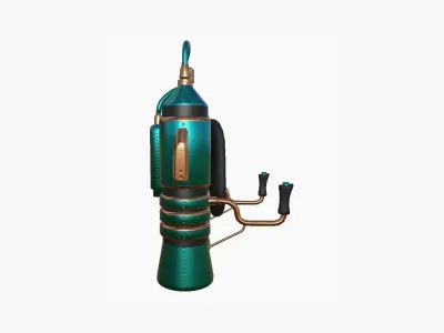 Jetpack E10 Blue Bronze - SciFi Character Design Low-poly 3D model