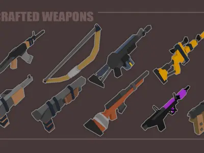 SImple Weapons 100x - lowpoly pack Low-poly 3D model