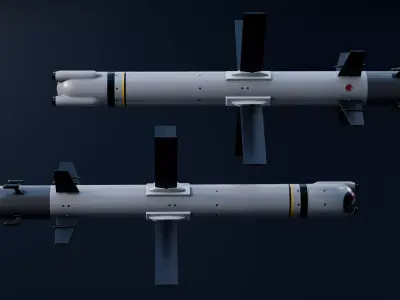 Akeron LP missile Low-poly 3D model