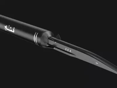 Fattah-2 Iranian Hypersonic Missile PBR Low-poly 3D model