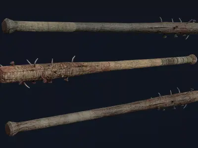 Nail Bat Low-poly 3D model