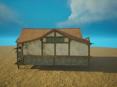 Medieval old House8-interior and exterior design Low-poly 3D model