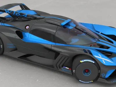 Bugatti Bolide 2021 Opening doors 3D model