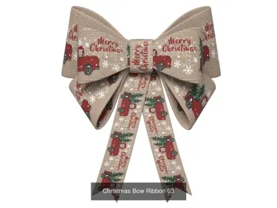 Christmas Bow Ribbon Collection 3D Model Pack