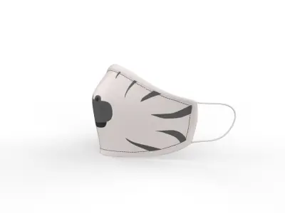 Cartoon Zebra face mask animal Low-poly 3D model