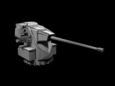 30mm CIWS Low-poly 3D model