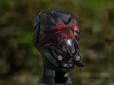 Helmet-1 robot head with lights 3D model