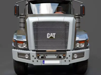Detailed CAT CT680 Semi-Truck Heavy-Duty Vehicle Asset 3D model