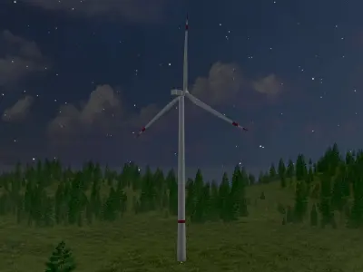 Wind turbine V1 H-175 RD 172 m Low-poly 3D model