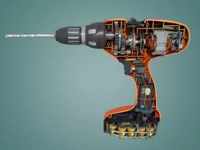Realistic Next Generation Drill Internal Structure 3D model