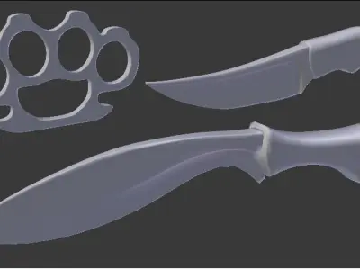 Melee Weapon Low Poly Free low-poly 3D model