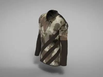 Military Outfit - T-shirt Low-poly 3D model 61