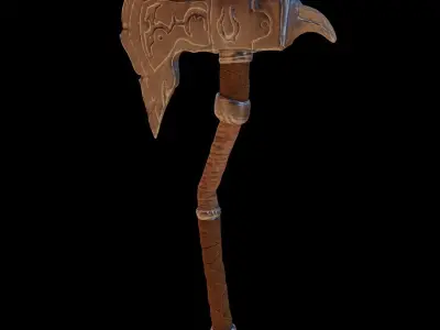 Stylized Axe - WarAxe - 4K Textures Low-poly 3D model