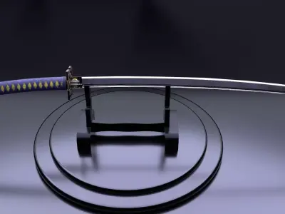 Low poly Katana Low-poly 3D model purchase