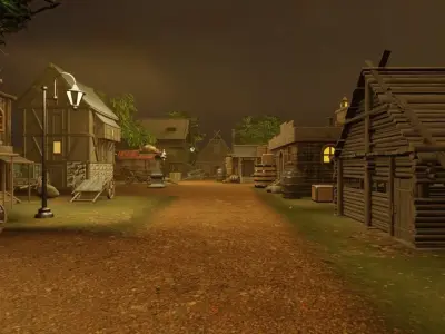 Night Village 3D model