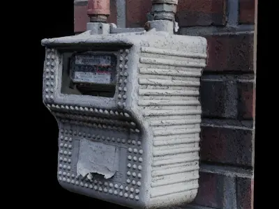 Korean style gas meter 3D model