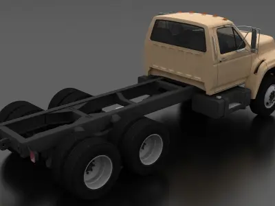 F-Series FT-900 Truck Chassis Tandem Axle 1995 Low-poly 3D model