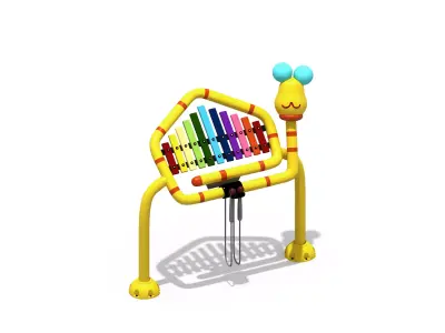 City park kids play percussion musicial playground instruments 3D model