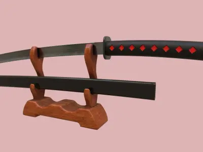 Samurai Sword set Free low-poly 3D model