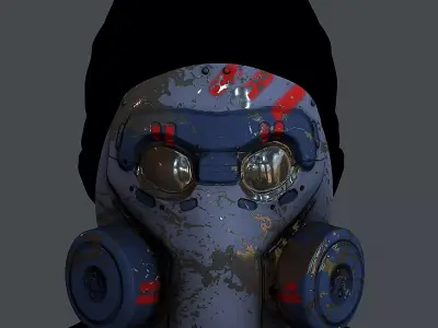 Gas mask helmet 3d model scifi  Low-poly 3D model get