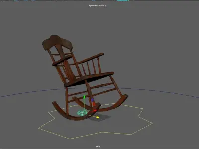 Rocking Chair 3d rigged Maya Low-poly 3D model