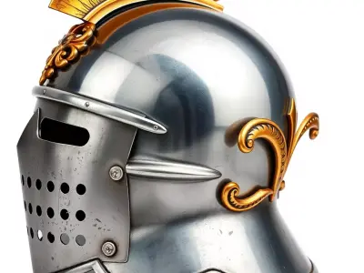 Ornate Medieval Helmet model pack Low-poly 3D model