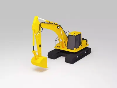 excavator 3D model by cocart from CGTrader